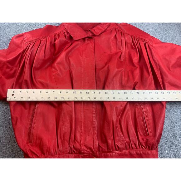 Vintage Gino Di Giorgio Women Medium Red Leather Jacket - Picture 6 of 9